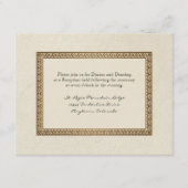 金糸の錦織とダマスクの花文様のフォーマルな招待状 エンクロージャーカード (正面)