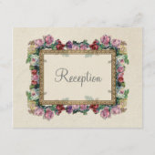 金糸の錦織とダマスクの花文様をあしらった、格式高い公式の招待状 エンクロージャーカード (裏面)