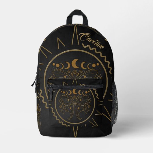 金糸エレガントの蝶。 プリントバックパック (正面)