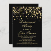 金紙吹雪の退職のパーティの招待状 招待状 (正面/裏面)