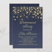 金紙吹雪の退職のパーティの招待状 招待状 (正面/裏面)