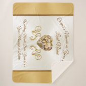 金素晴らし婚式のアイディアパーソナライズされた、 シェルパブランケット (正面)