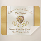 金素晴らし婚式のアイディアパーソナライズされた、 シェルパブランケット (正面(横))