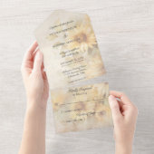 金素朴のヒマワリ オールインワン招待状 (貼ってはがせる)