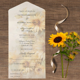 金素朴のヒマワリ オールインワン招待状