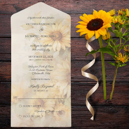 金素朴のヒマワリ オールインワン招待状