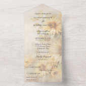 金素朴のヒマワリ オールインワン招待状 (内側)