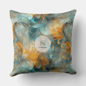 金素朴属ペイズリー抽象芸術-ヴィンテージインスパイア- クッション (裏面)