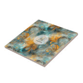 金素朴属ペイズリー抽象芸術-ヴィンテージインスパイア- タイル (側面)