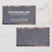 金素朴属縁ど |古い青のテクスチャ 名刺 (正面/裏面)