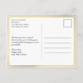 金素朴箔クリスマスファミリーフォトコラージュ ポストカード (裏面)