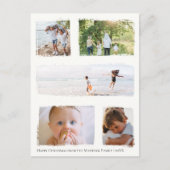 金素朴箔クリスマスファミリーフォトコラージュ ポストカード (正面)