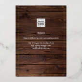 金素朴箔フォトコラージュ木保存日 箔招待状 (裏面)