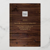 金素朴箔フォトコラージュ結婚ウッド 箔招待状 (裏面)