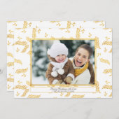 金素朴箔ブランチのクリスマスフォト シーズンカード (正面/裏面)