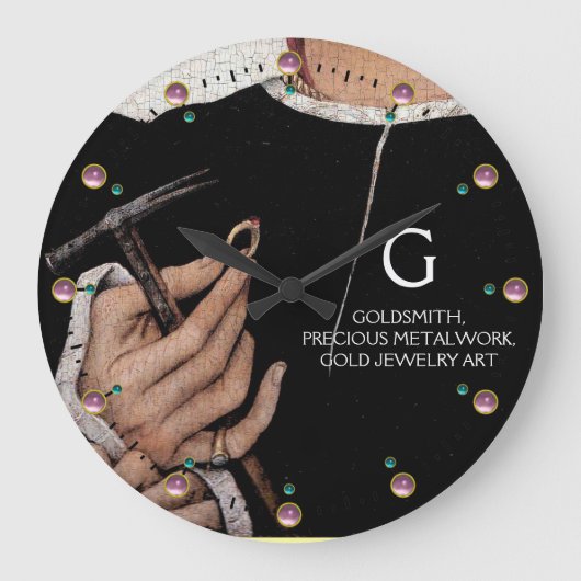 金細工師，大切金細工師，金ゴールドジュエリー ラージ壁時計 (正面)
