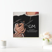 金細工師、金大切細工師、金ゴールドジュエリー芸術 スクエア壁時計 (ホーム)