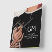 金細工師、金大切細工師、金ゴールドジュエリー芸術 スクエア壁時計 (傾斜)