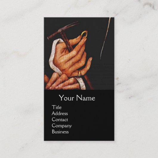 金細工師、金大切金細工師、金ゴールドジュエリーパール 名刺 (正面)