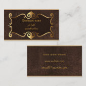 金組み立てられた自営業のエレガントな茶色 名刺 (正面/裏面)