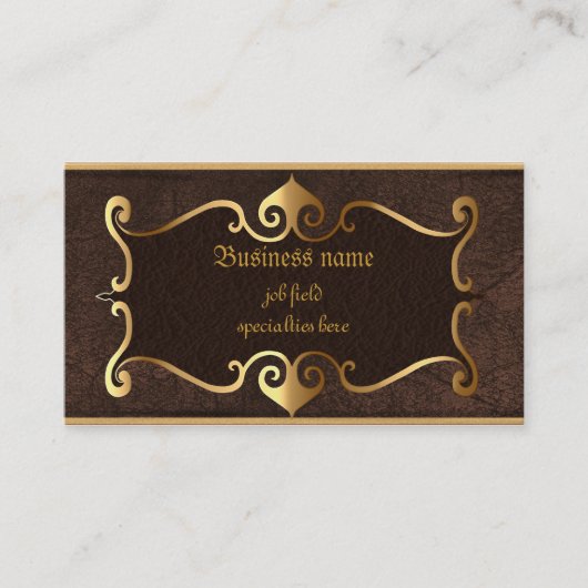 金組み立てられた自営業のエレガントな茶色 名刺 (正面)