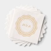 金結婚のモノグラムでナプキンを 箔ナプキン (インサイチュ (積み重ね))