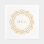 金結婚のモノグラムでナプキンを 箔ナプキン (正面)