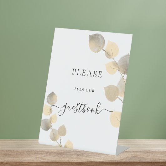 金結婚のユーカリ 台座サイン