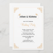 金結婚式のパーティの招待状 招待状 (正面/裏面)