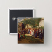 金結婚式(キャンバスの油) 缶バッジ (正面&裏面)