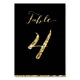 金結婚箔の表番号Black No. 4 テーブルナンバー