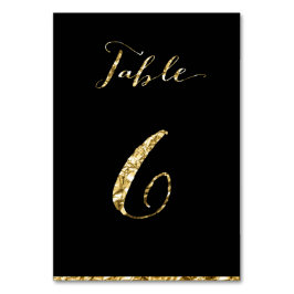 金結婚箔の表番号Black No. 6 テーブルナンバー