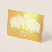 金結婚箔エレガント象カップル 箔カード (正面)