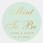 金結婚箔スクリプフェイクトのミントエレガント ラウンドシール (正面)