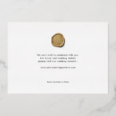 金結婚箔ユニークの日付 箔招待状 (裏面)