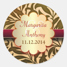 金結婚色のステッカーまたはシール ラウンドシール