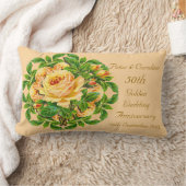 金結婚記念日のばら色の装飾用クッション ランバークッション (ブランケット)