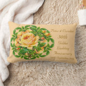 金結婚記念日のばら色の装飾用クッション ランバークッション (ブランケット)