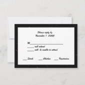 金結婚記念日RSVPは金ゴールドの斑点を梳きます 出欠カード (裏面)