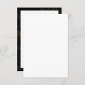 金結婚記念日RSVPは黒いwの金ゴールドを梳きます 出欠カード (正面/裏面)