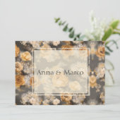 金結婚金バラ付き高級エレガントカード シーズンカード (スタンド正面)