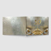 金結婚金創立50周年エレガントフェイク金ゴールド ゲストブック (全面)