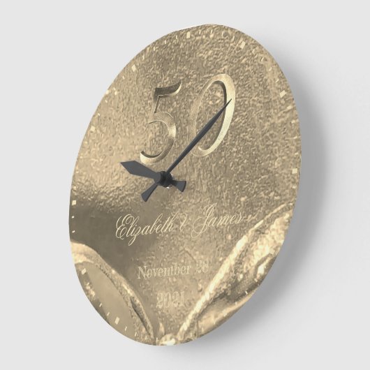 金結婚金創立50周年エレガントフェイク金ゴールド ラージ壁時計 (傾斜)