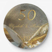 金結婚金創立50周年記念フェイク金ゴールド番号 ペーパープレート (正面)