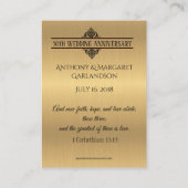 金結婚金十字聖札の記念日 名刺 (裏面)