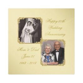 金結婚金周年記念メタルウォールアート メタルプリント