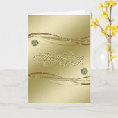 金結婚金記念日グリーティングカード カード (黄色い花)