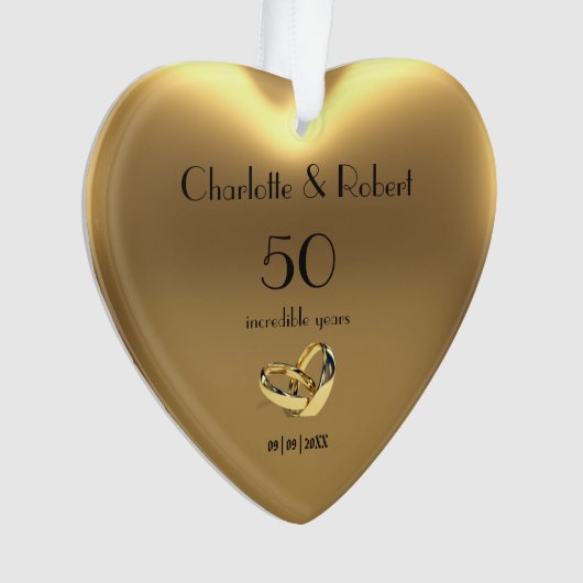 金結婚金記念日50年記念 オーナメント (正面)