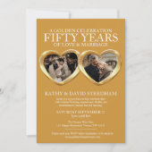 金結婚金記念日50日パーティー6枚 招待状 (正面)