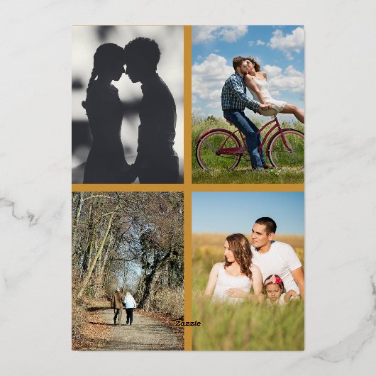 金結婚金記念日50日パーティー6枚 箔招待状 (裏面)